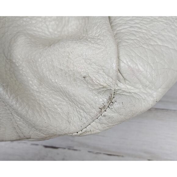 CYNTHIA ROWLEY XL Ivory/Brown Pebbled Leather Convertible Satchel/Shoulder Bag - Picture 16 of 16